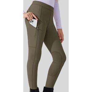 Willit Girl's Brown Horse Riding Knee Patch Pants sz M
